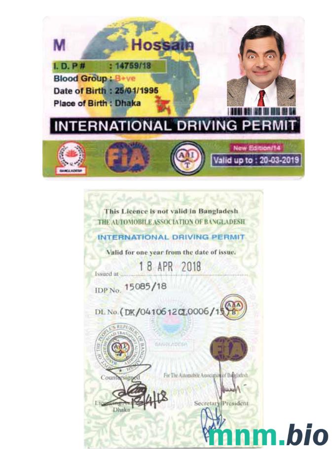 Bangladesz international driving permit